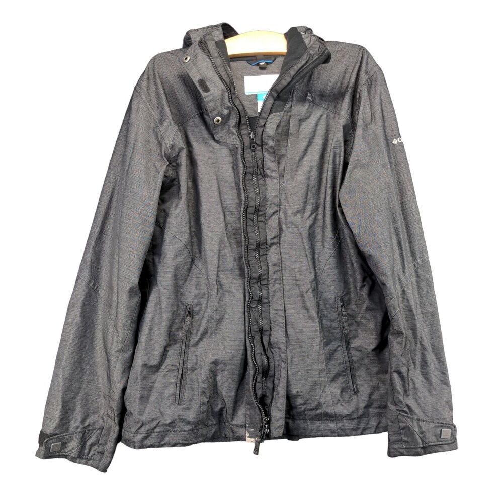 Columbia Interchange Jacket Womens Size L Gray Full Zip Hooded Outer Layer